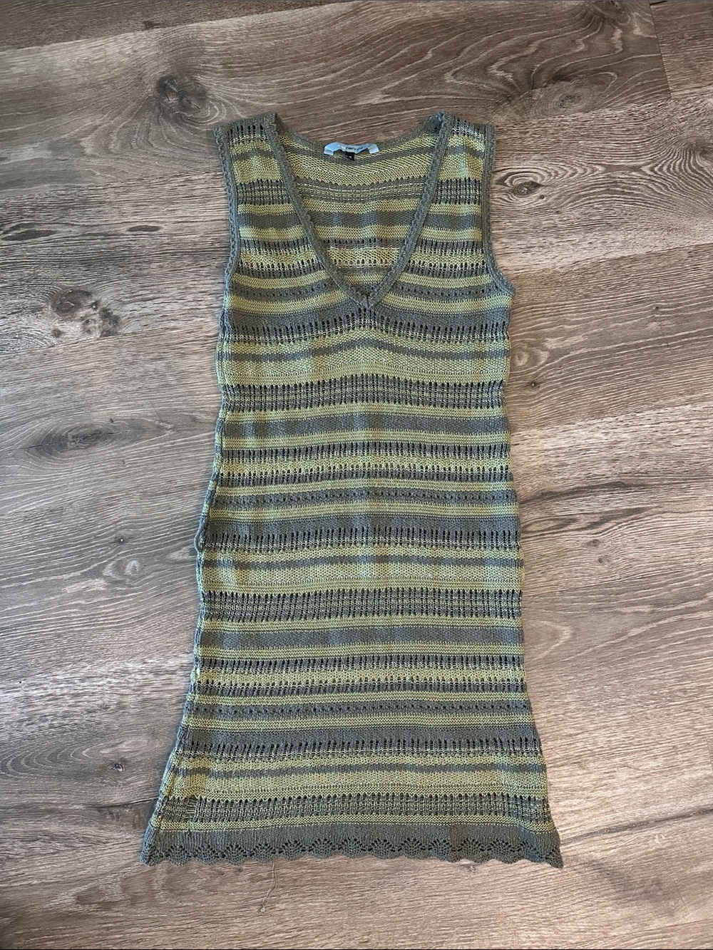 Women's Olive/Metallic Sleeveless Knit Dress